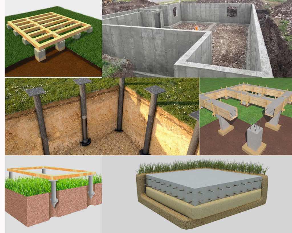 Типы фундаментов для строительства загородного дома